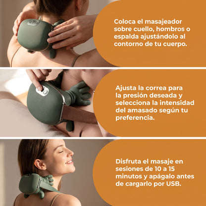 FlexTouch™ | Masajeador de Amasado 4D con Calor