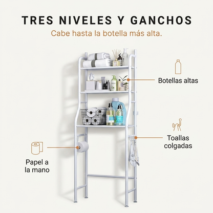 TidyTower™ | Organizador de Baño 3 Niveles Sobre el WC