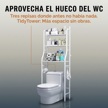TidyTower™ | Organizador de Baño 3 Niveles Sobre el WC